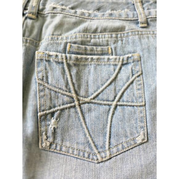 Aeropostale Denim Low Rise Frayed Mini Skirt size 3/4 - Picture 8 of 8